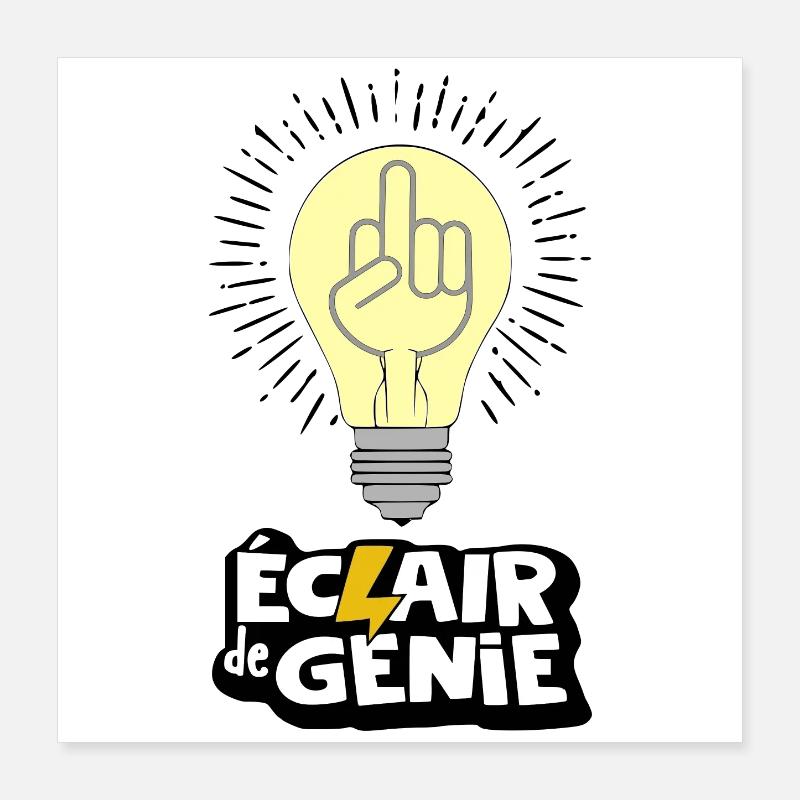 Geistesblitz Poster 40x40 cm