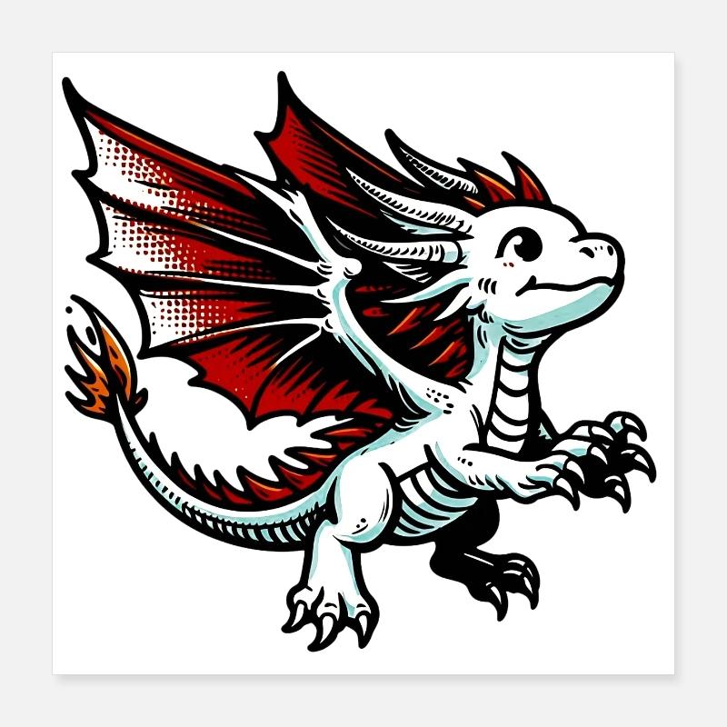 Drache Poster 40x40 cm