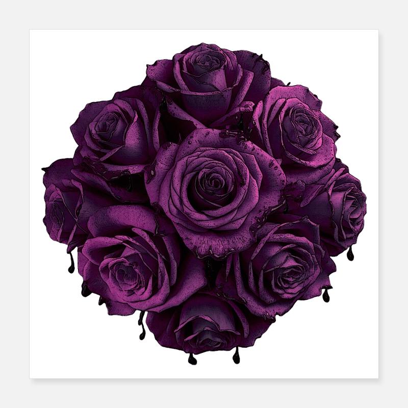 tropfende rosenblüten version 2, geschenkidee Frau Poster 40x40 cm