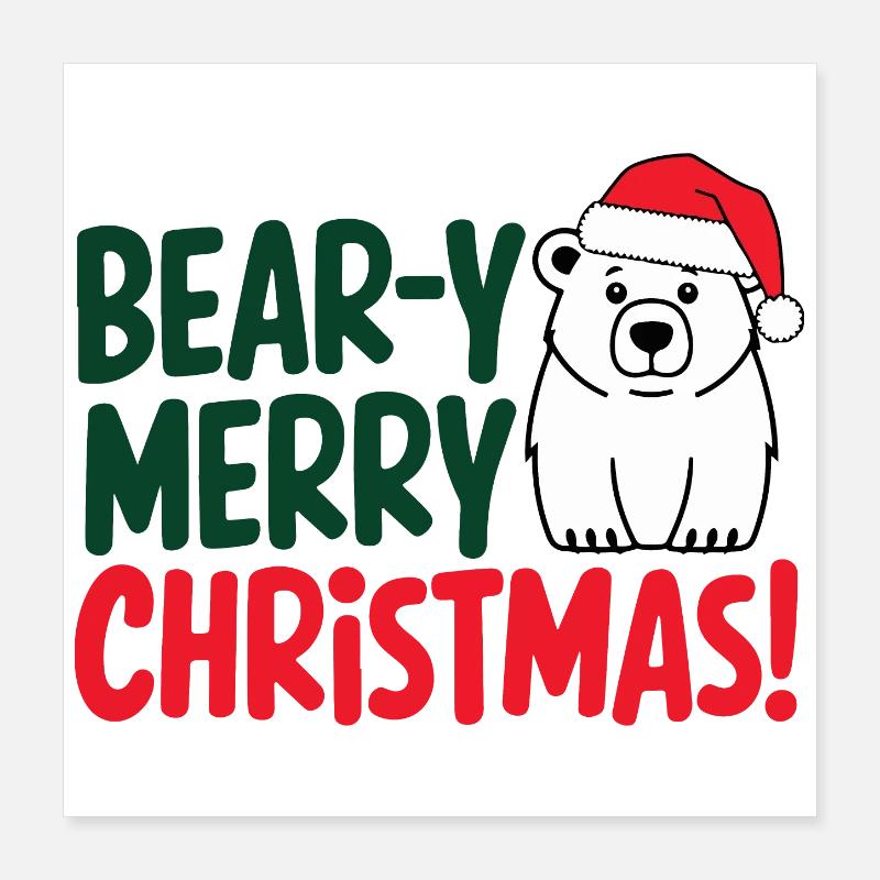 Conception de Noël Ours Festif Poster 40 x 40 cm