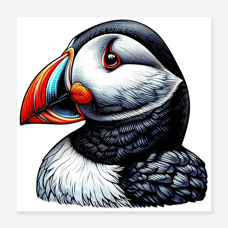 Papageitaucher Poster 40x40 cm