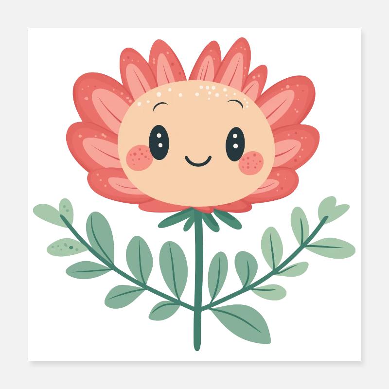 Fleur joyeuse Poster 40 x 40 cm