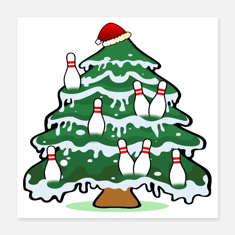 ARBRE DE NOËL BOWLING BOWLING Poster 40 x 40 cm