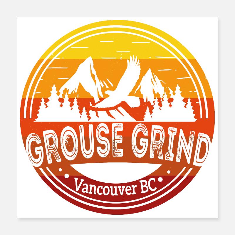 Grouse Grind Vancouver BC Canada Sentier de randonnée Moun Poster 40 x 40 cm