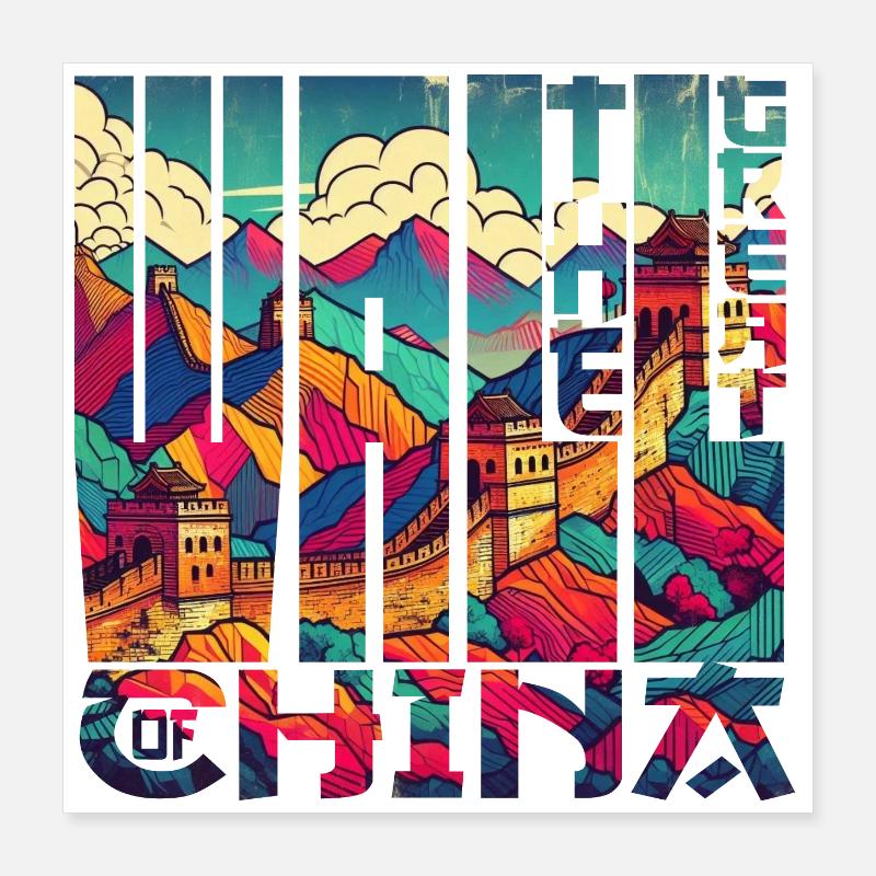 La grande Muraille de Chine Poster 40 x 40 cm
