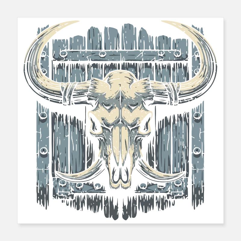 Bison skull Poster 16" x 16" (40x40 cm)