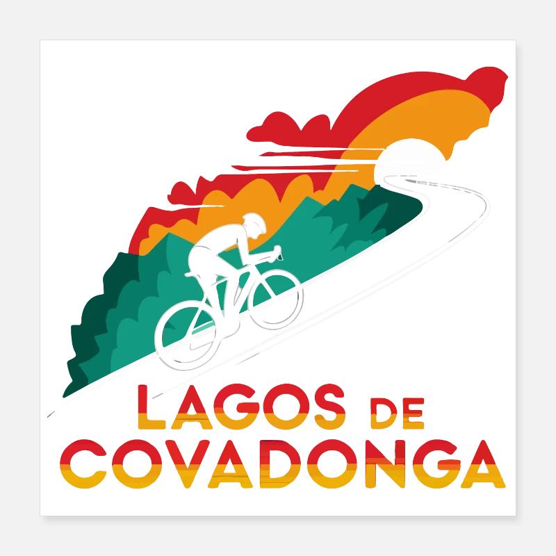 Lacs de Covadonga Cycling Spain Poster 40 x 40 cm