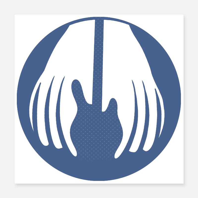 Guitar being held by two hands in this fun optical Poster 16" x 16" (40x40 cm)
