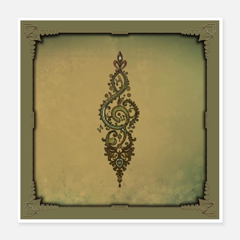 Clé de sol ornée Poster 40 x 40 cm