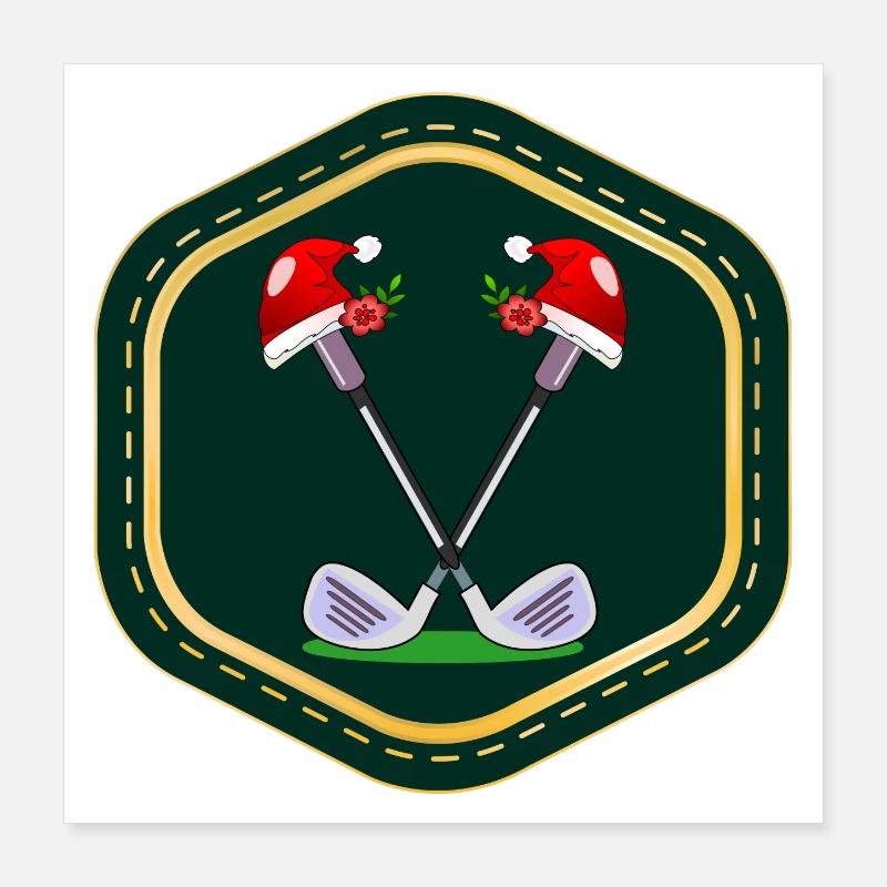 WEIHNACHTSGESCHENKE GOLFSPORT Poster 40x40 cm