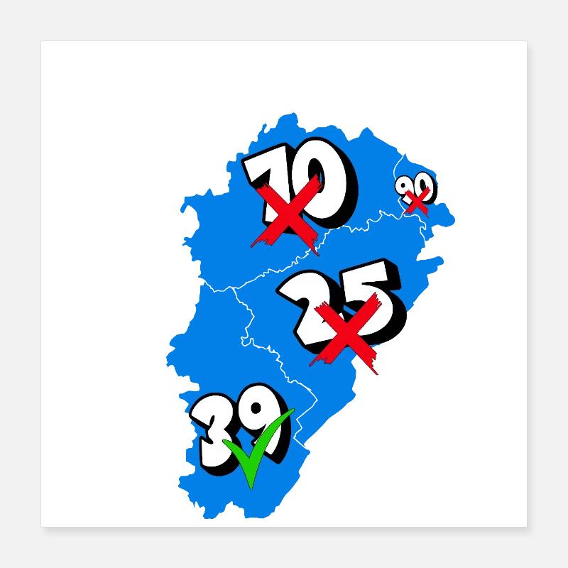 Région franche comté Poster 40 x 40 cm