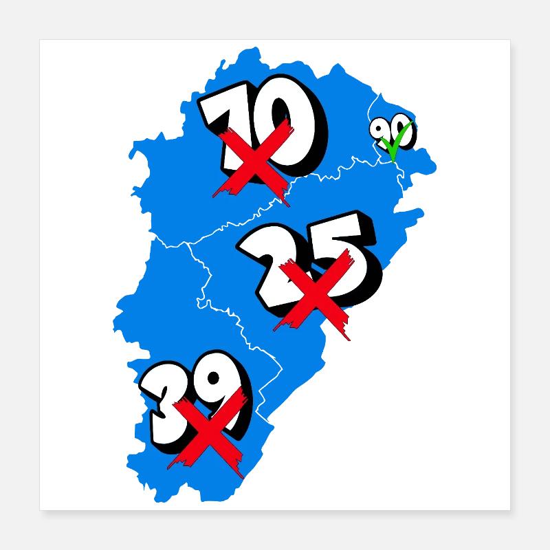 Région franche comté Poster 40 x 40 cm