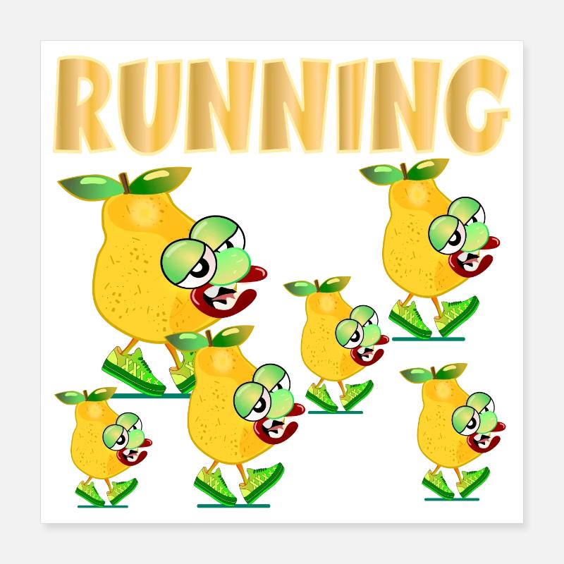 FUNNY TEAM RUNNING GROUP ATHLETE Poster 16" x 16" (40x40 cm)