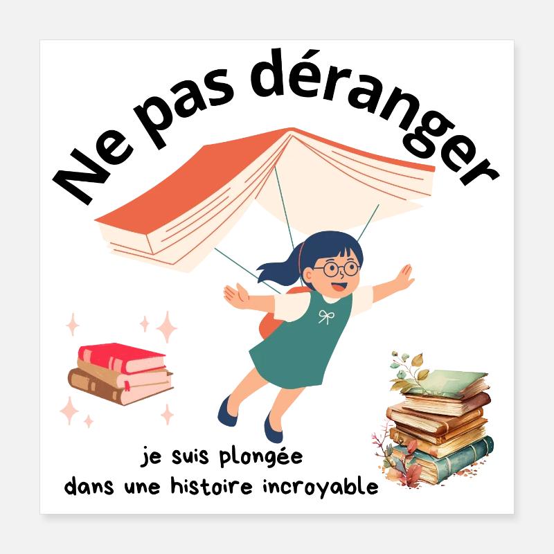 Ne pas déranger lecture Poster 40 x 40 cm