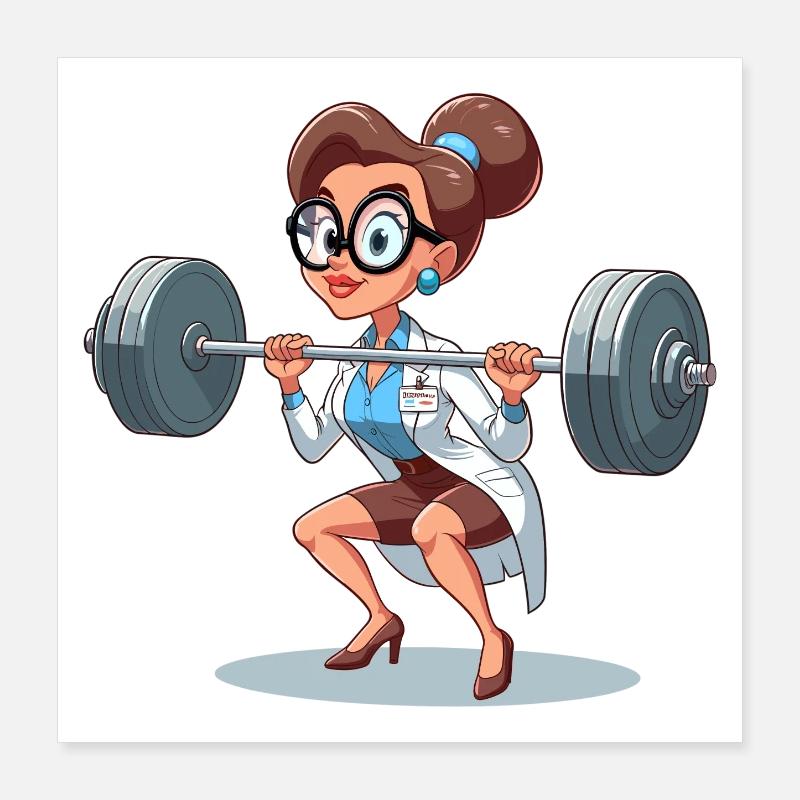Intelligenz Training witzig Gym Frau Geschenk Poster 40x40 cm