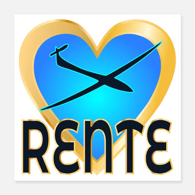 ABSCHIED KOLLEGEN RENTE Abflug Poster 40x40 cm