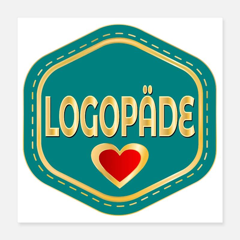 LOGOPÄDIE HERZ LOGOPÄDE Poster 40x40 cm