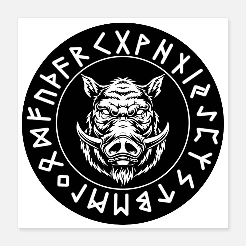Cercle de runes noires de Hildisvíni Poster 40 x 40 cm