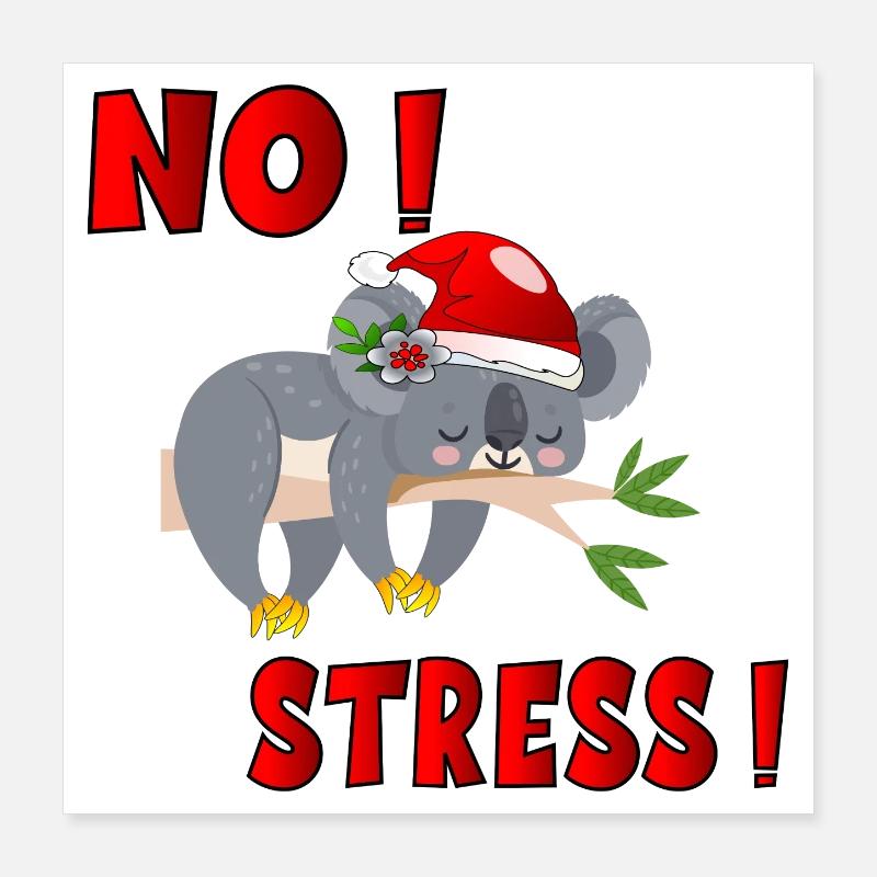 ANIMAUX DE NOËL SANS STRESS Poster 40 x 40 cm