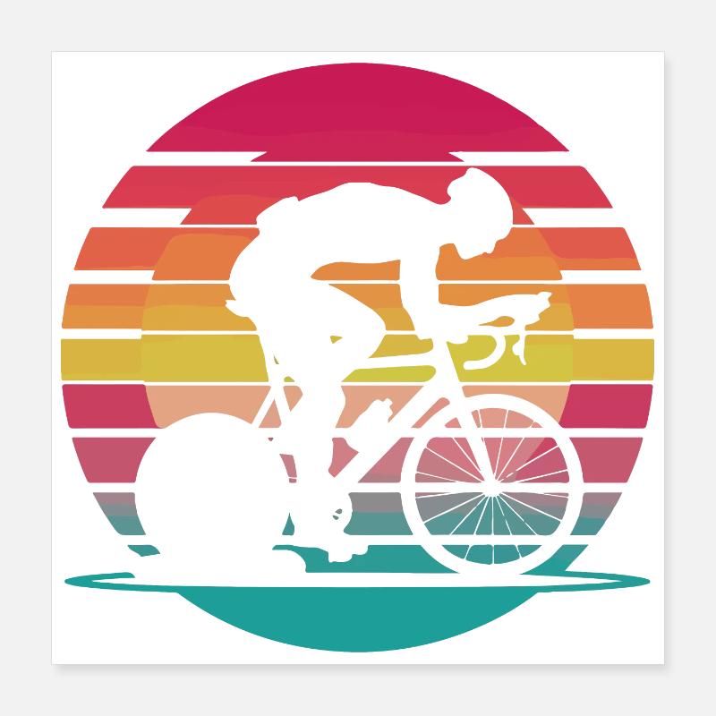 Neon Cyclist - Style rétro sur la basket Poster 40 x 40 cm