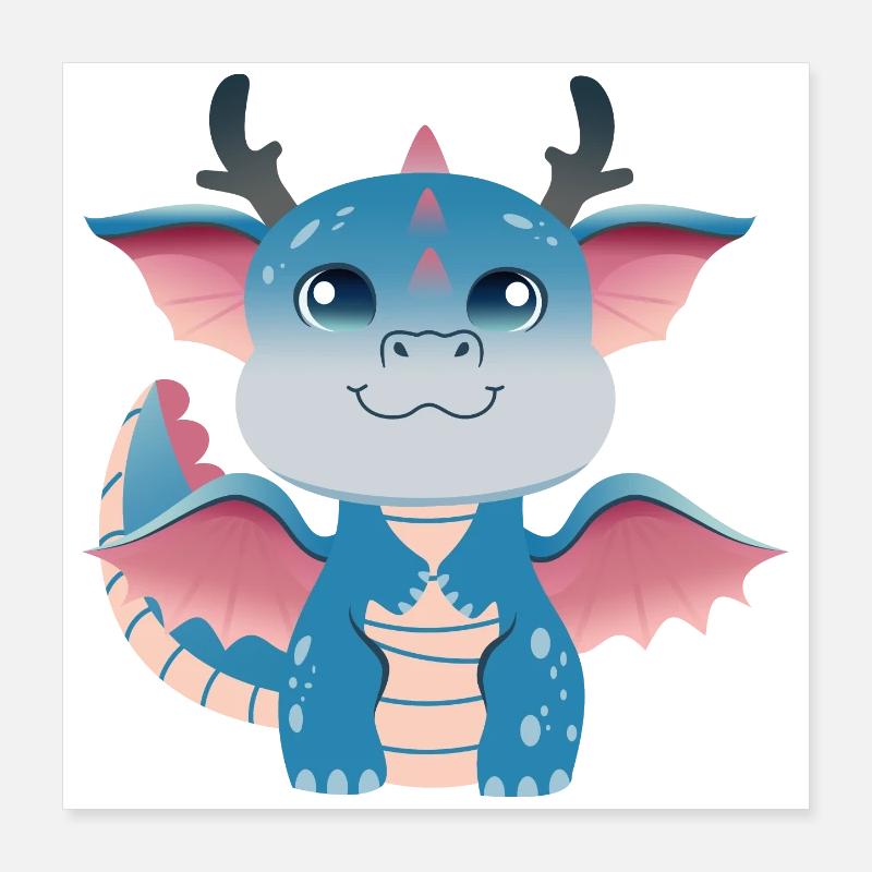 Azure Dragonling Charm Poster 16" x 16" (40x40 cm)