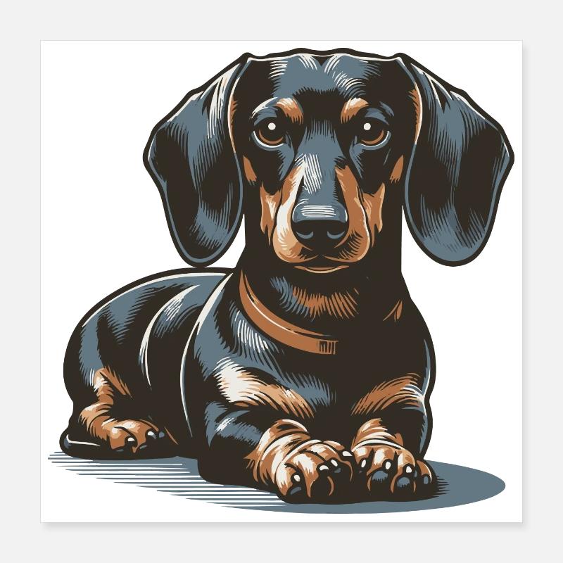 Dackel Poster 40x40 cm