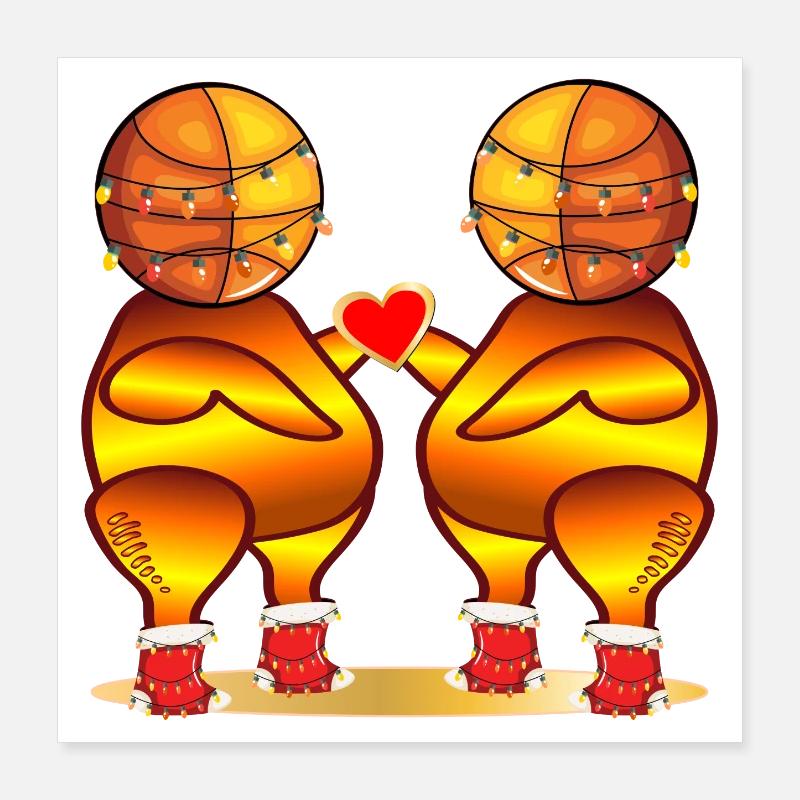 Christmas Basketball Roast Chicken Grilling Poster 16" x 16" (40x40 cm)