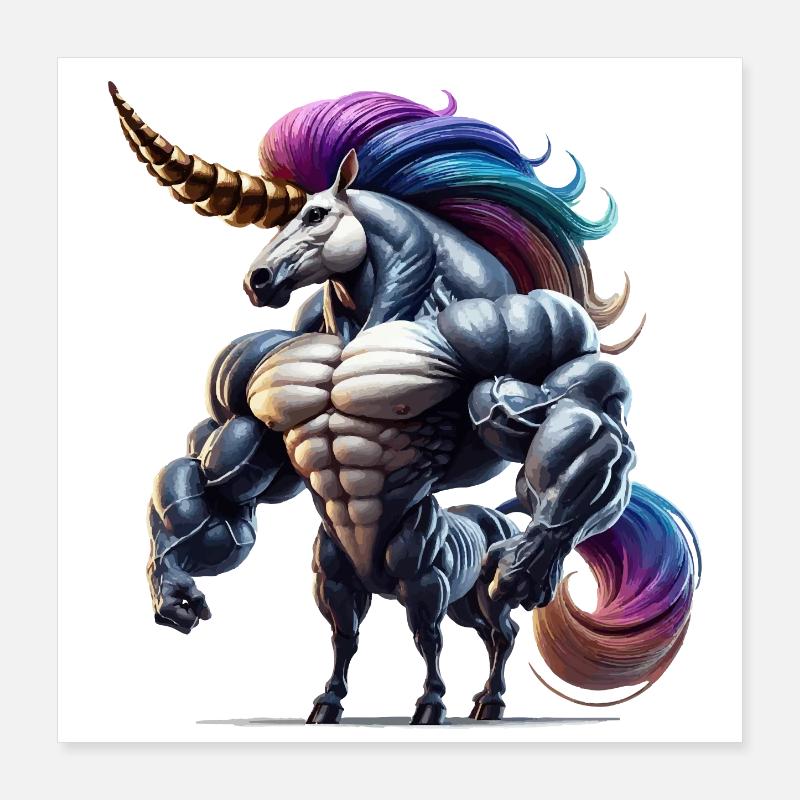 Super licorne Poster 40 x 40 cm