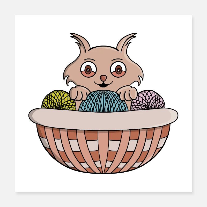 Korb Quietschen Poster 40x40 cm