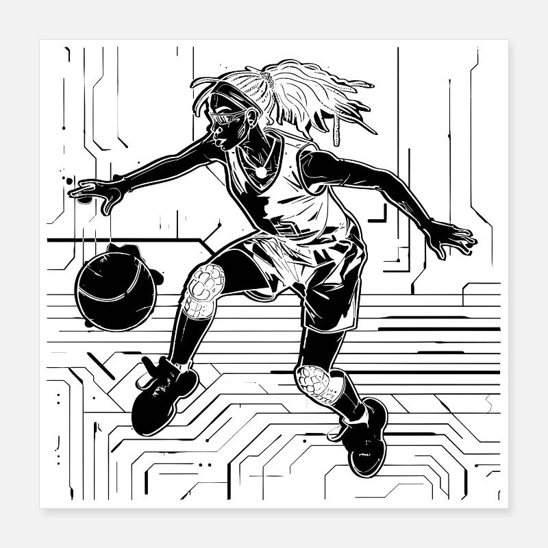 Basketteuse Poster 40 x 40 cm