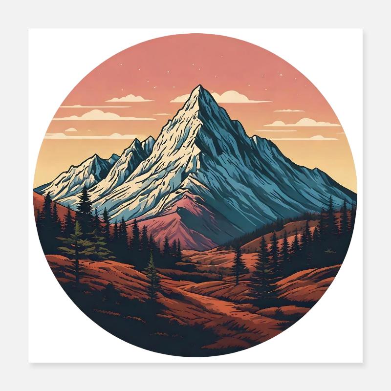 Landscape Monagne Forest Poster 16" x 16" (40x40 cm)