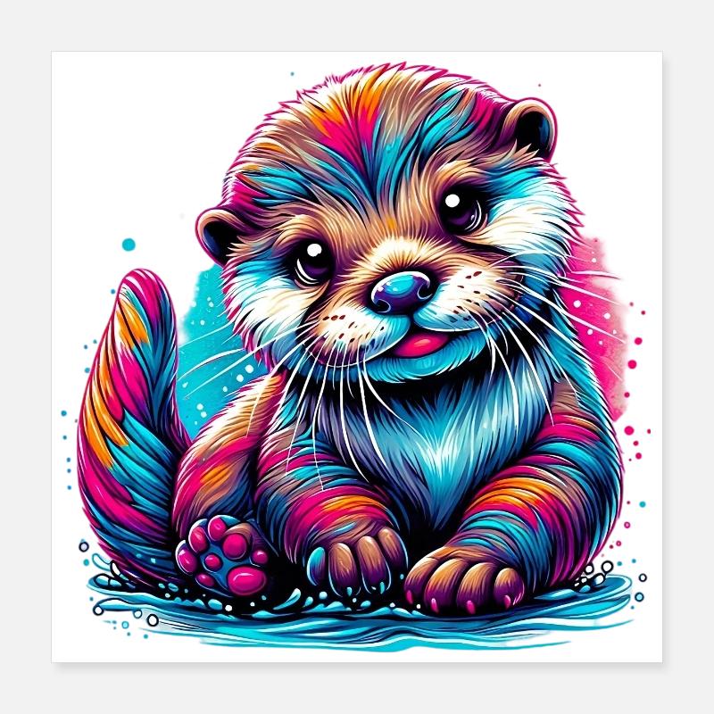 Otter Poster 16" x 16" (40x40 cm)