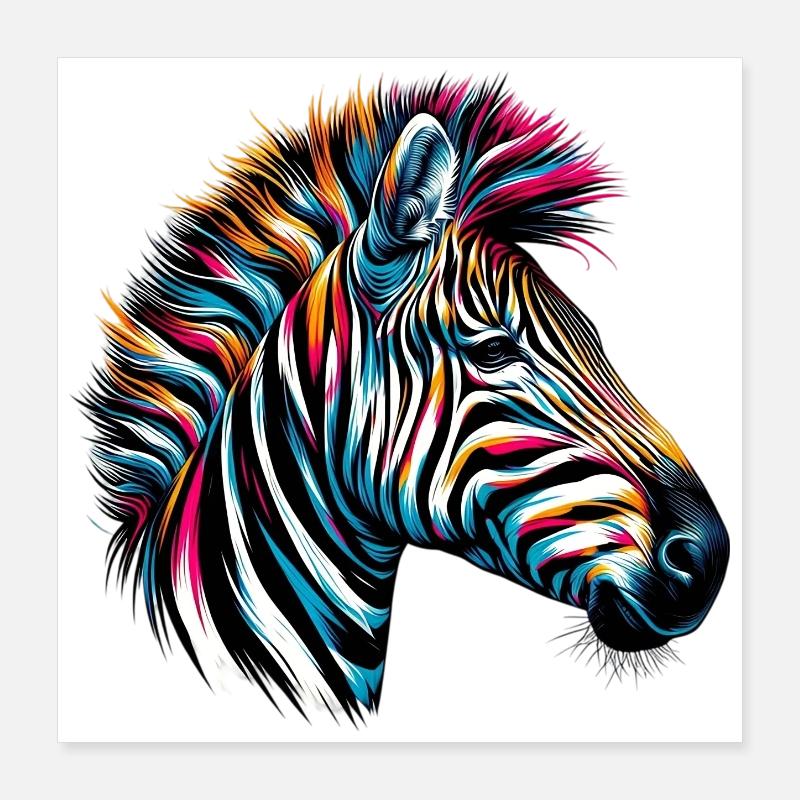 Zèbre Poster 40 x 40 cm