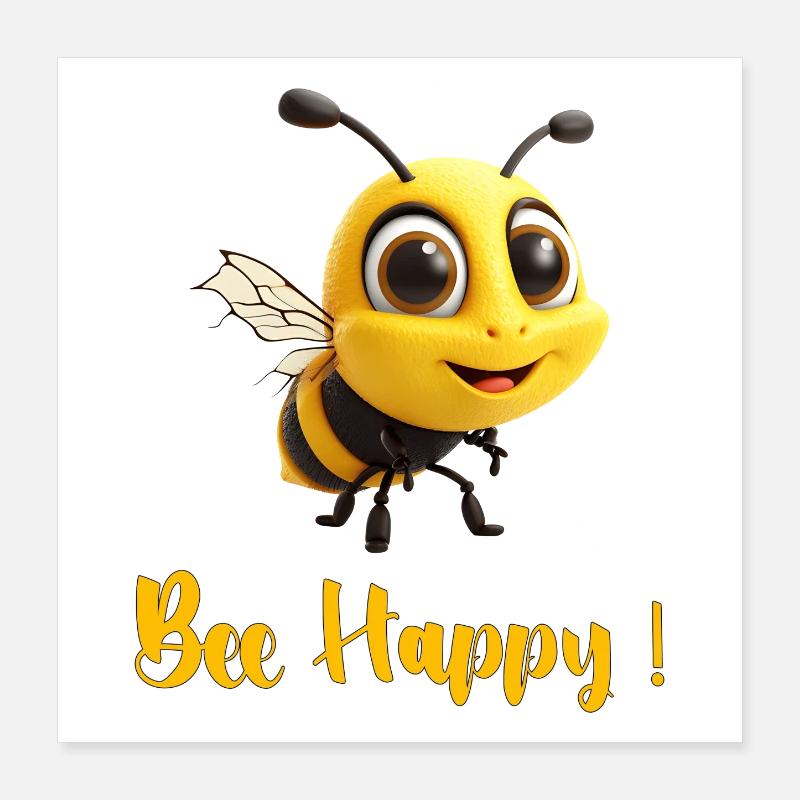 bee happy 2b Poster 40 x 40 cm