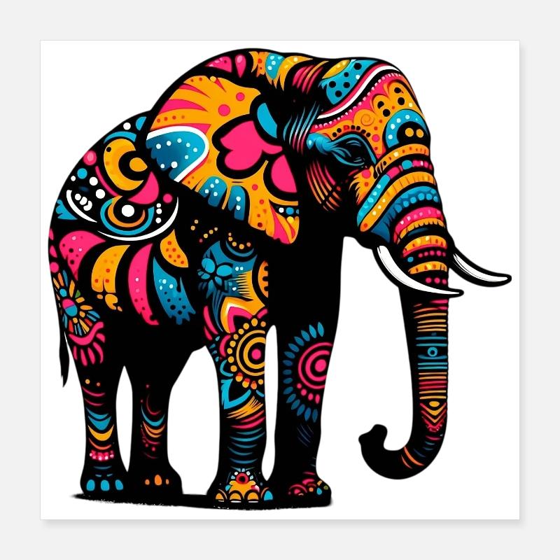 Éléphant Poster 40 x 40 cm