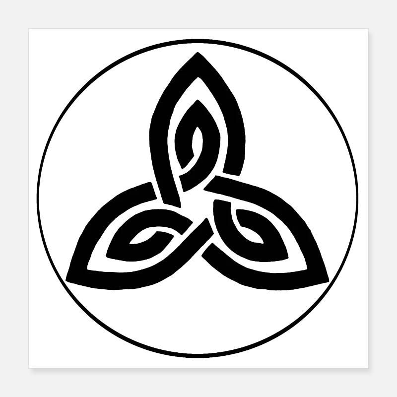 Fleur celte noire Poster 40 x 40 cm