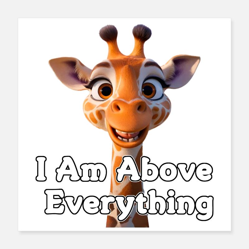 Girafe avec message de motivation Poster 40 x 40 cm