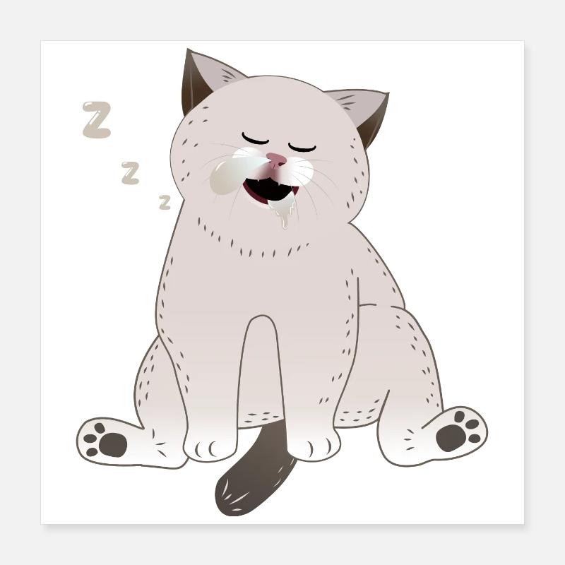 chat endormi Poster 40 x 40 cm