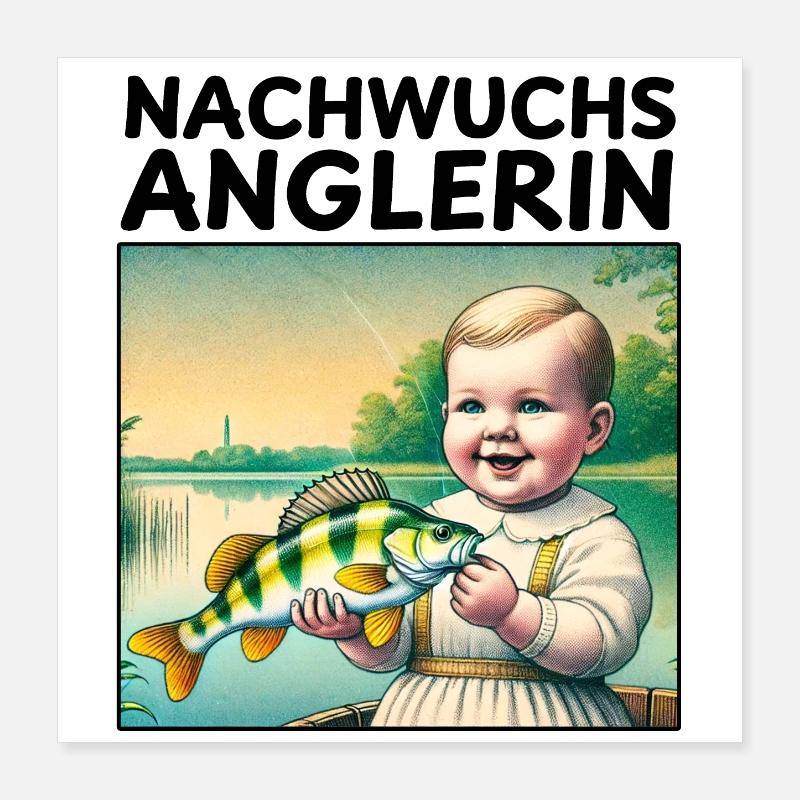 Jeune pêcheur Poster 40 x 40 cm