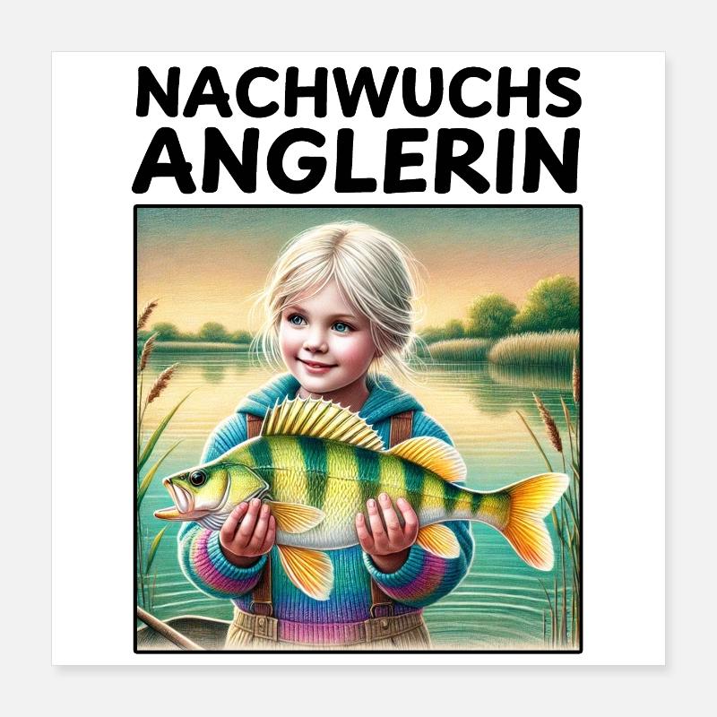 Jeune pêcheur Poster 40 x 40 cm