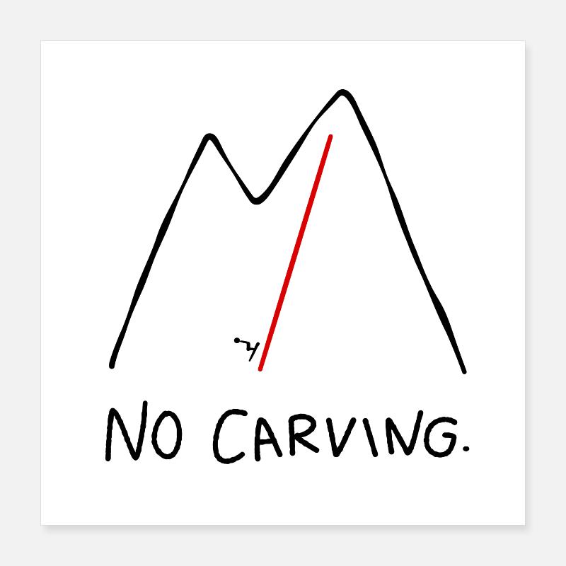 Descente pour skieurs, pas de carving Poster 40 x 40 cm