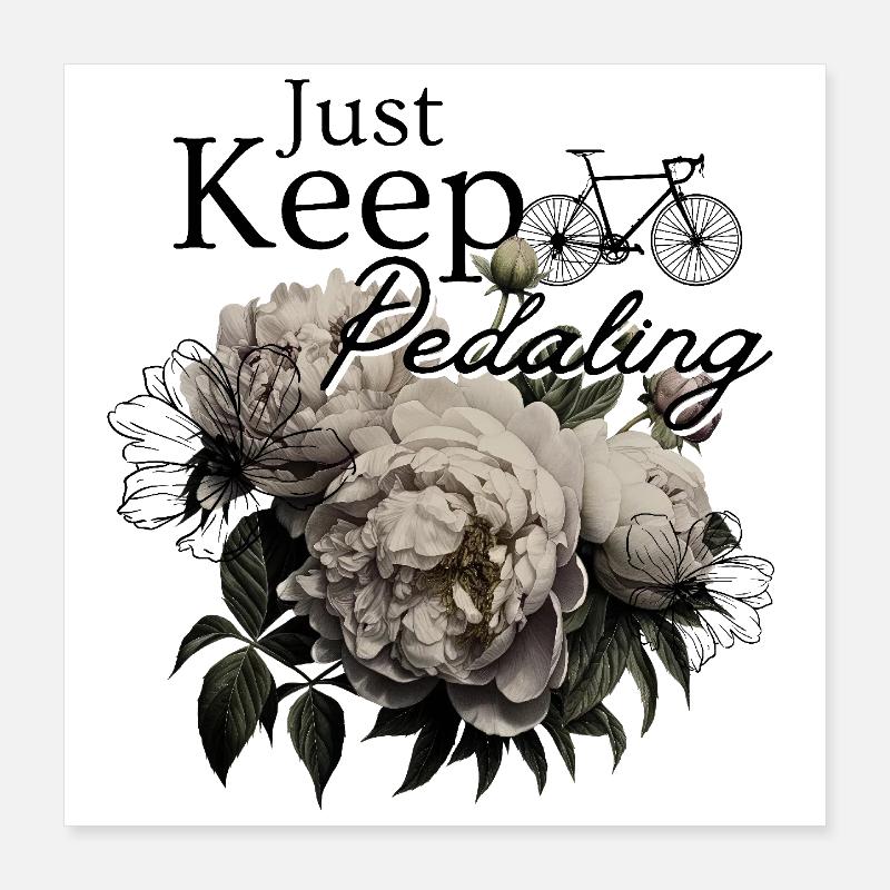 Pédalage – élégance florale Poster 40 x 40 cm