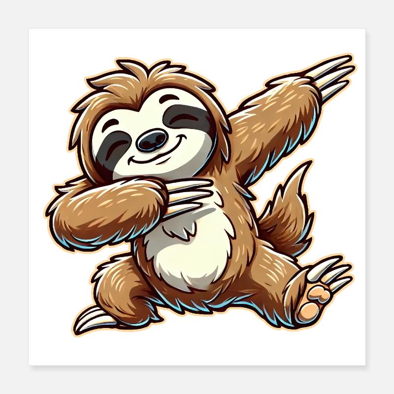 Dabbing Sloth Dab Dancing Gift Gift Idea Poster 16" x 16" (40x40 cm)