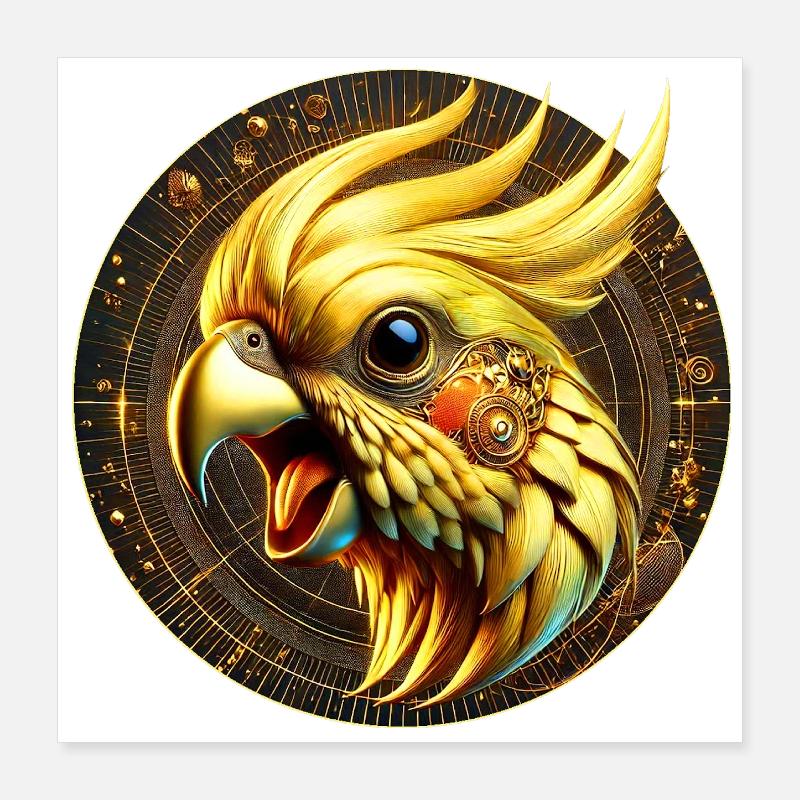 Steampunk-Bird (01) Poster 40x40 cm