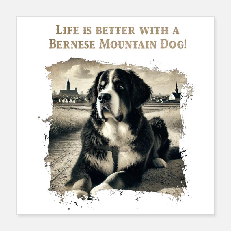 Berner Sennenhund Poster 40x40 cm
