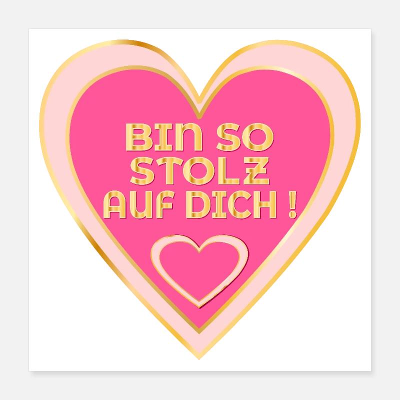 STOLZ AUF DICH - HERZ Poster 40x40 cm