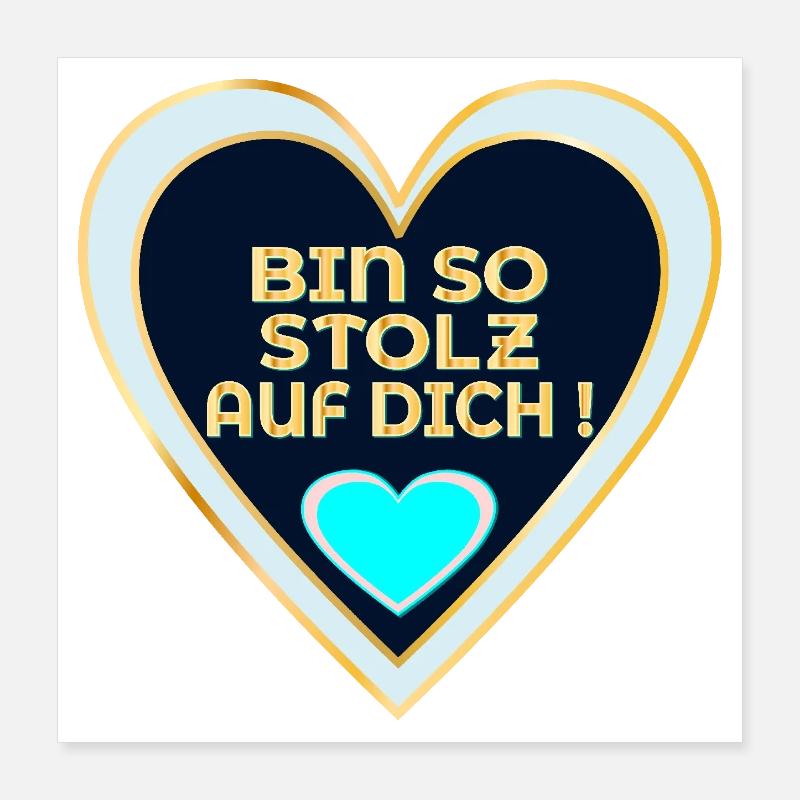 ERFOLG HERZ - STOLZ AUF DICH Poster 40x40 cm