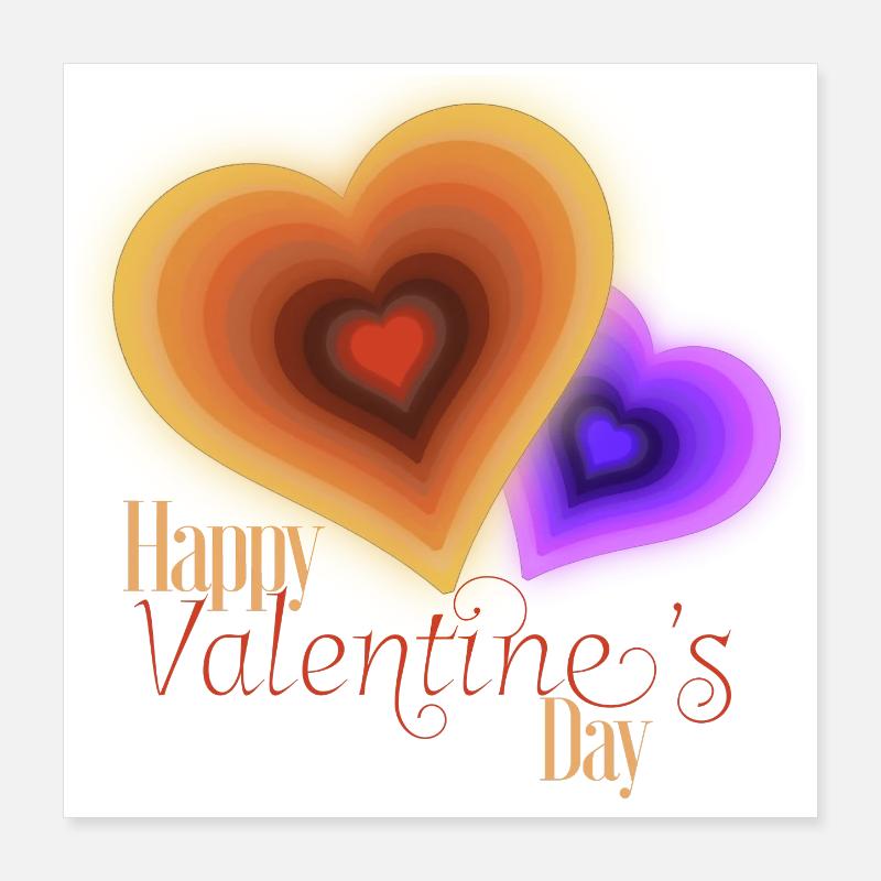 Valentine's Day - Groovy Flash Hearts Poster 16" x 16" (40x40 cm)