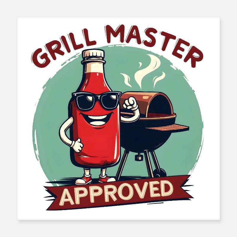 Approuvé par Grill Master Poster 40 x 40 cm