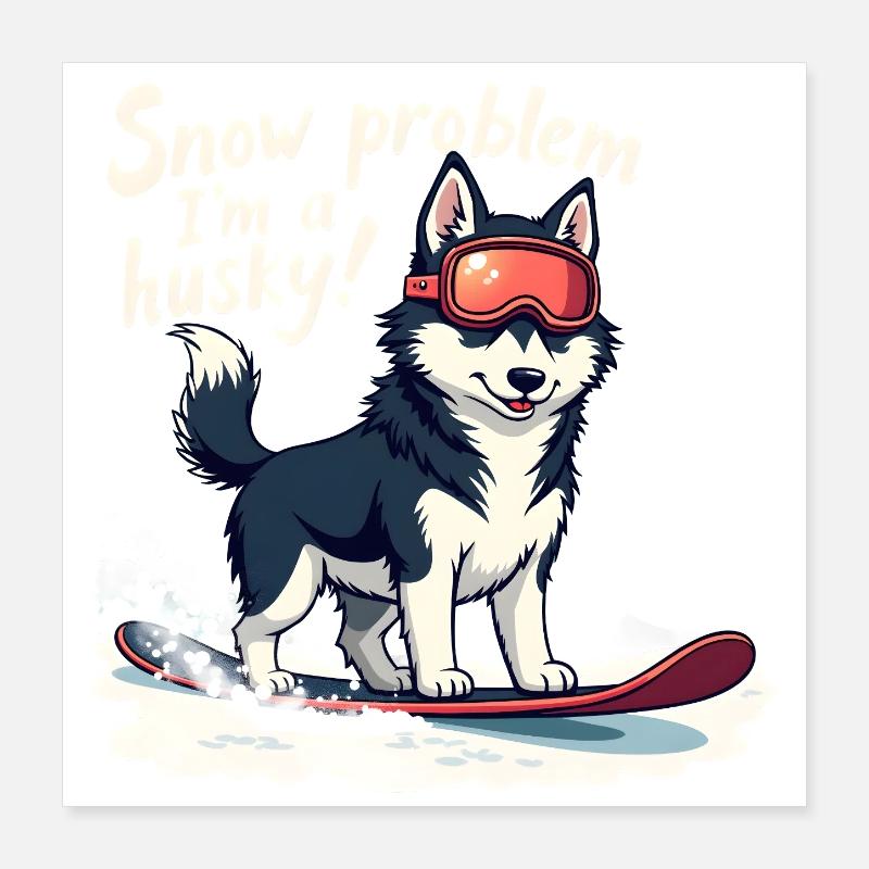 Pas de problème, je suis un husky ! Poster 40 x 40 cm